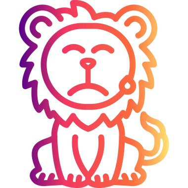 Aslan Hattı Simgesi Beyaz Arkaplanda İzole Edildi