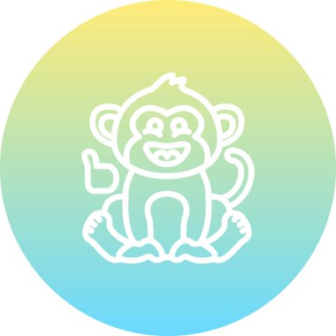 Sportif Maymun Profesyonel Temiz Düz Grafik Özelliği