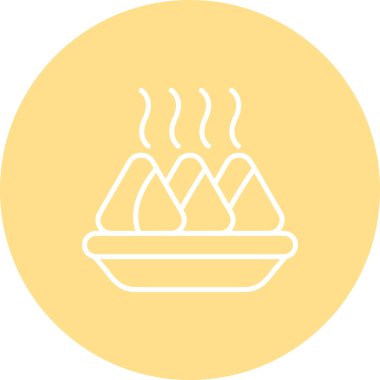 Samosa web simgesi, vektör illüstrasyonu