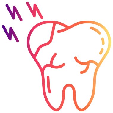 Çürümüş tek bir insan dişi. ikon diş boşluğunu ya da ağız sağlığı sorununu temsil eder.