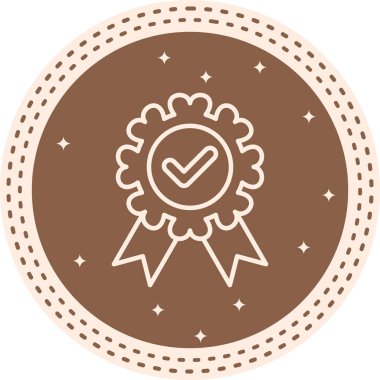 Rozet simgesi, vektör illüstrasyonu basit tasarım