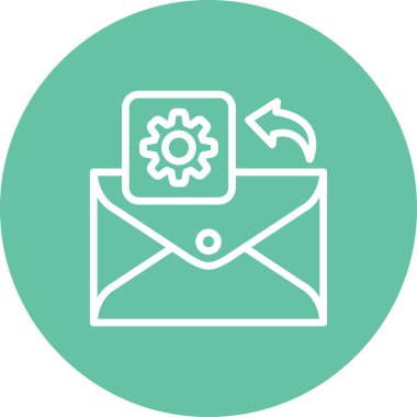 E- posta satırı simgesi, beyaz arkaplan üzerine basit illüstrasyon