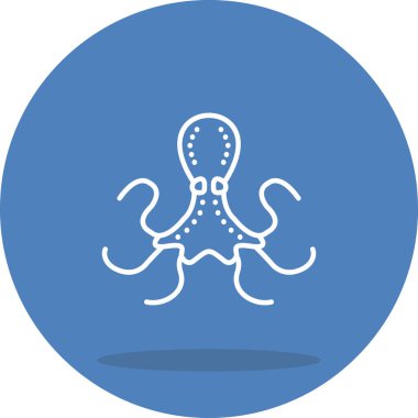 Minimalist octopus icon with a textured backdrop set within a circular frame