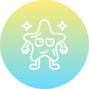 Yuvarlanan Gözlü Yıldız Temiz Damgalama Grafiksel ŞekliName