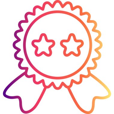 Rozet simgesi, vektör illüstrasyonu basit tasarım