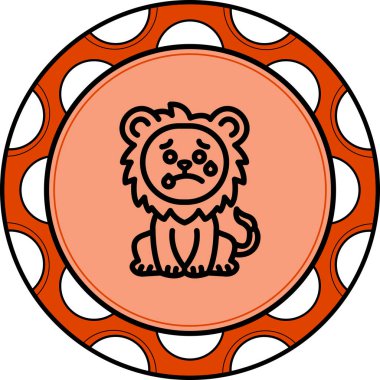 Aslan Hattı Simgesi Beyaz Arkaplanda İzole Edildi