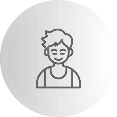 Çocuk Mutlu Rahatlamış Premium Zarif Dijital Tasarım Sembolü