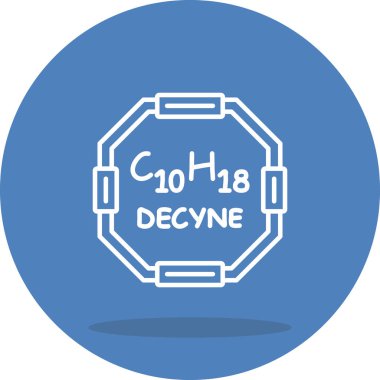 Decyne molekülünün kimyasal yapısı, basit web simgesi