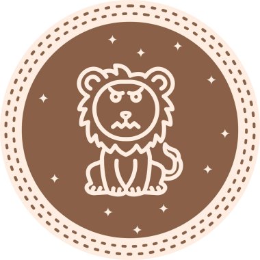 Aslan Hattı Simgesi Beyaz Arkaplanda İzole Edildi