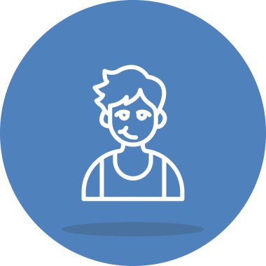 Erkek Wry Güler Yaratıcı Modern Düz Vektör Tasarımı