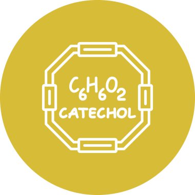 Catechol molekülünün kimyasal yapısı, basit web simgesi
