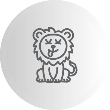 Aslan Hattı Simgesi Beyaz Arkaplanda İzole Edildi