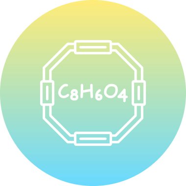 Tereftalik asit molekülünün kimyasal yapısı, basit ağ simgesi