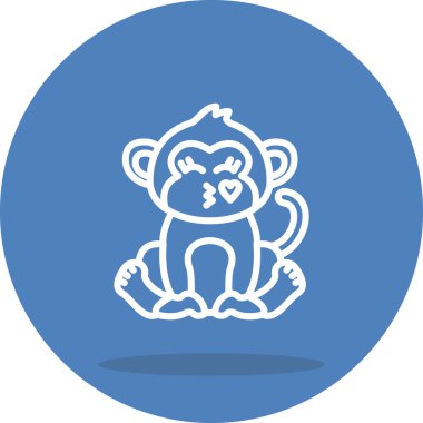 Maymun Öpücüğü Özel Vektör Tasarımı Varlığı