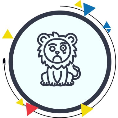 Aslan Hattı Simgesi Beyaz Arkaplanda İzole Edildi