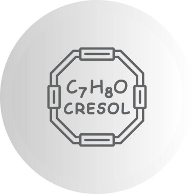 Cresol molekülünün kimyasal yapısı, basit web simgesi