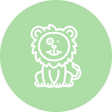 Aslan Hattı Simgesi Beyaz Arkaplanda İzole Edildi