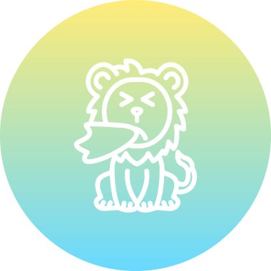 Aslan Hattı Simgesi Beyaz Arkaplanda İzole Edildi