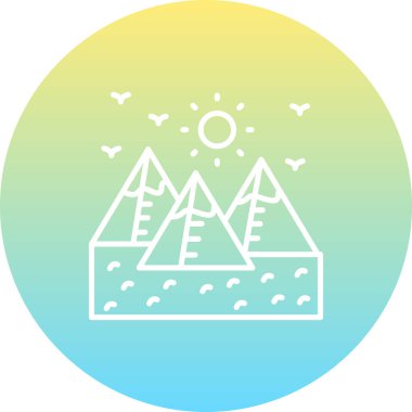 Piramitler Yüksek Çözünürlüklü Düz Tasarım Sembolü