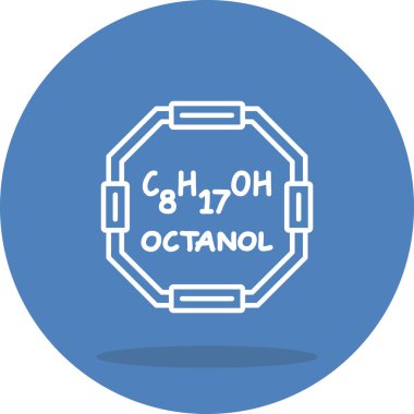Octanol molekülünün kimyasal yapısı, basit web simgesi