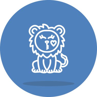 Aslan Hattı Simgesi Beyaz Arkaplanda İzole Edildi