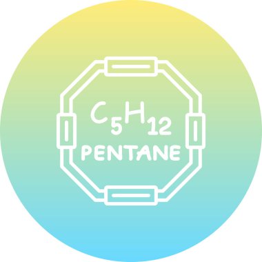 Pentan molekülünün kimyasal yapısı, basit web simgesi