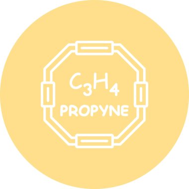 Propyne molekülünün kimyasal yapısı, basit web simgesi
