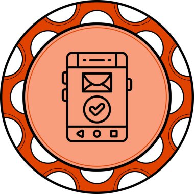 E- posta Onaylanmış Asgari Düz Vektör İllüstrasyonu