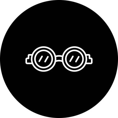 Gözlüklü Yüksek Çözünürlüklü Düz Tasarım Sembolü