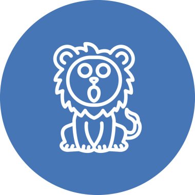 Aslan Hattı Simgesi Beyaz Arkaplanda İzole Edildi