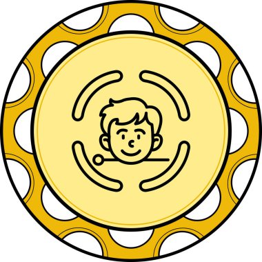 Yüz Tanıma Ağı simgesi, vektör illüstrasyonu