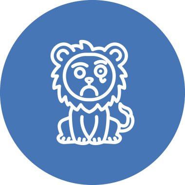 Aslan Hattı Simgesi Beyaz Arkaplanda İzole Edildi