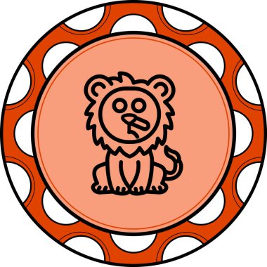 Aslan Hattı Simgesi Beyaz Arkaplanda İzole Edildi