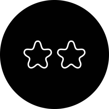 İki Yıldız Beğeni Gelişmiş İşlevsel Web Arayüzü Sembolü