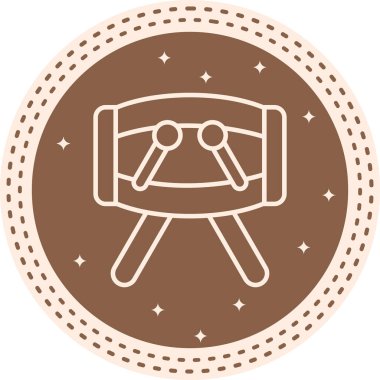 Davul Düz Simgesi, Basit İllüstrasyon