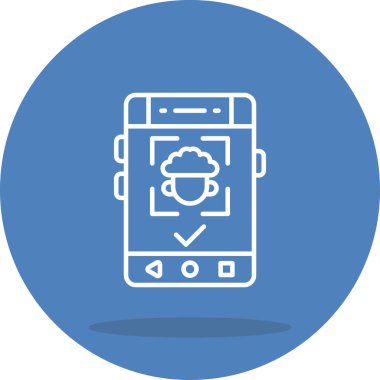 Yüz Tanıma Simgesi Değil, Basit İllüstrasyon