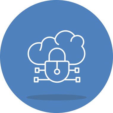 Cloud Encryption Icon, Illustration on White Background