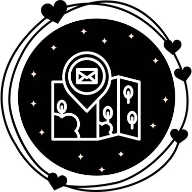 Konum E- posta Premium Zarif Dijital Tasarım Sembolü