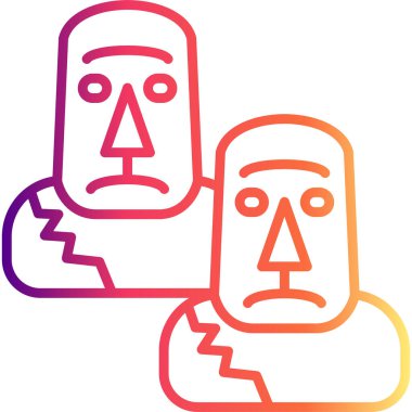 Moai Satır Simgesi Basit Görüntü Beyaz Arkaplanda İzole Edildi