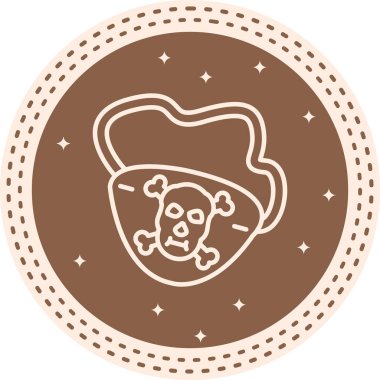 Korsan göz bandı, uzun kayışlı kafatası ve çapraz kemik tasarımı. Uygulama için uygun simge.