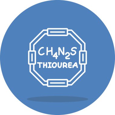 Chemical structure of Thiourea molecule, web simple icon