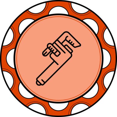 Bu doğrusal simge, bakım uygulamalarında veya web sayfalarında kullanmak için uygun bir boru anahtarını sıkıca kavrayan bir eli resmeder.