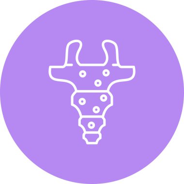 Ayrıntılı insan sakrum kemik yapısına sahip bir beyaz çizgi simgesi