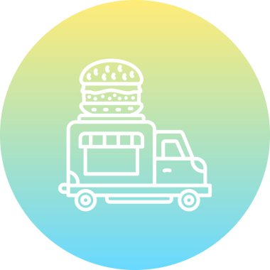 Burger Truck Hattı Basit Simge