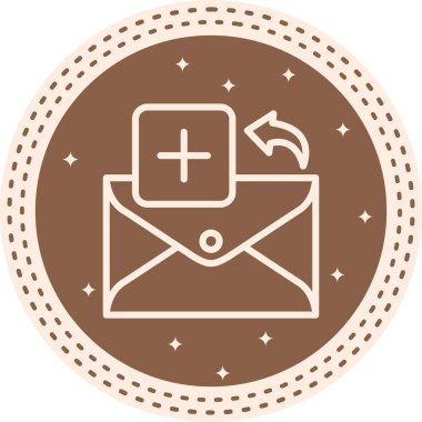 E- posta satırı simgesi, beyaz arkaplan üzerine basit illüstrasyon