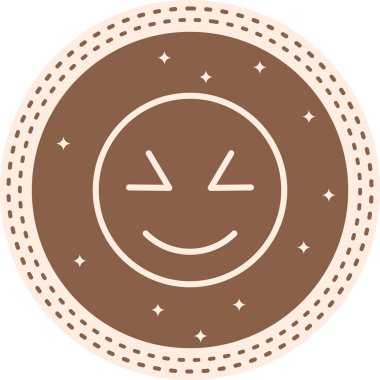 Çizgi film karalama simgesi web işareti, beyaz arkaplanda izole edilmiş emoji simgesi