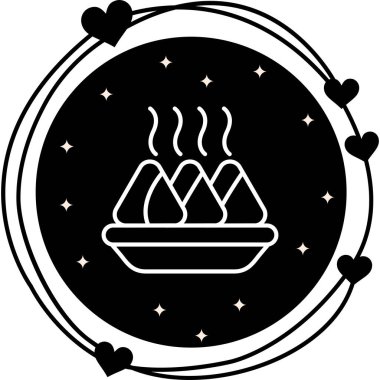 Samosa web simgesi, vektör illüstrasyonu