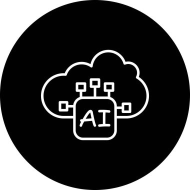 AI Bulut Servis Simgesi, Beyaz Arkaplan Görüntü