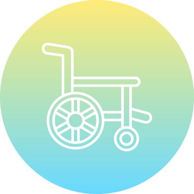 Tekerlekli sandalye web simgesinin vektör çizimi