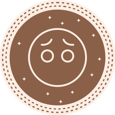 Çizgi film karalama simgesi web işareti, beyaz arkaplanda izole edilmiş emoji simgesi